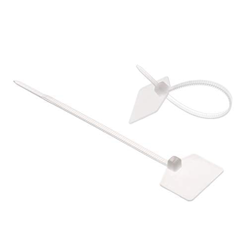 100 White Marker Nylon Cable Ties Cable Wire Tags Security Zip Ties 